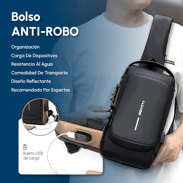 BOLSO GRADO MILITAR IMPERMEABLE INTELIGENTE ANTIRROBO CON PUERTO DE CARGA + ENVIO GRATIS + PAGA EN LA ENTREGA