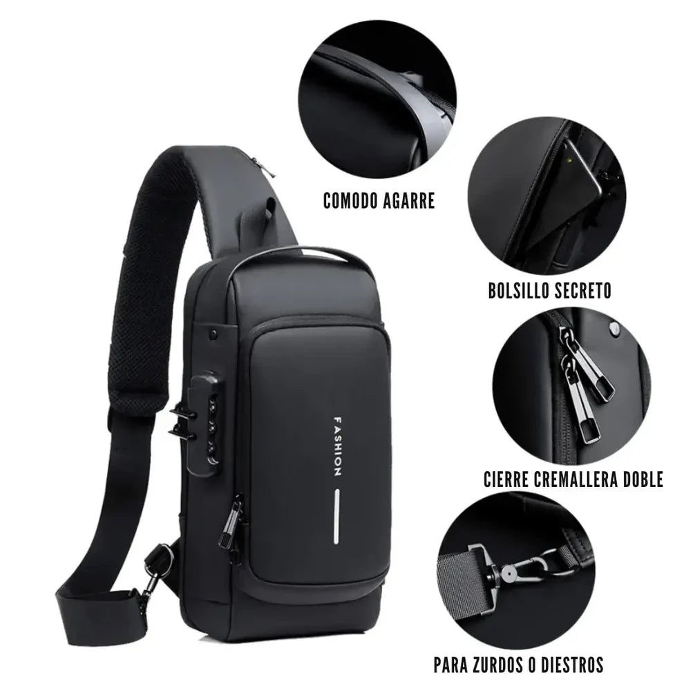 BOLSO GRADO MILITAR IMPERMEABLE INTELIGENTE ANTIRROBO CON PUERTO DE CARGA + ENVIO GRATIS + PAGA EN LA ENTREGA