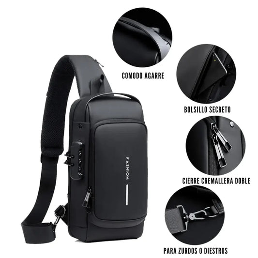 BOLSO GRADO MILITAR IMPERMEABLE INTELIGENTE ANTIRROBO CON PUERTO DE CARGA + ENVIO GRATIS + PAGA EN LA ENTREGA