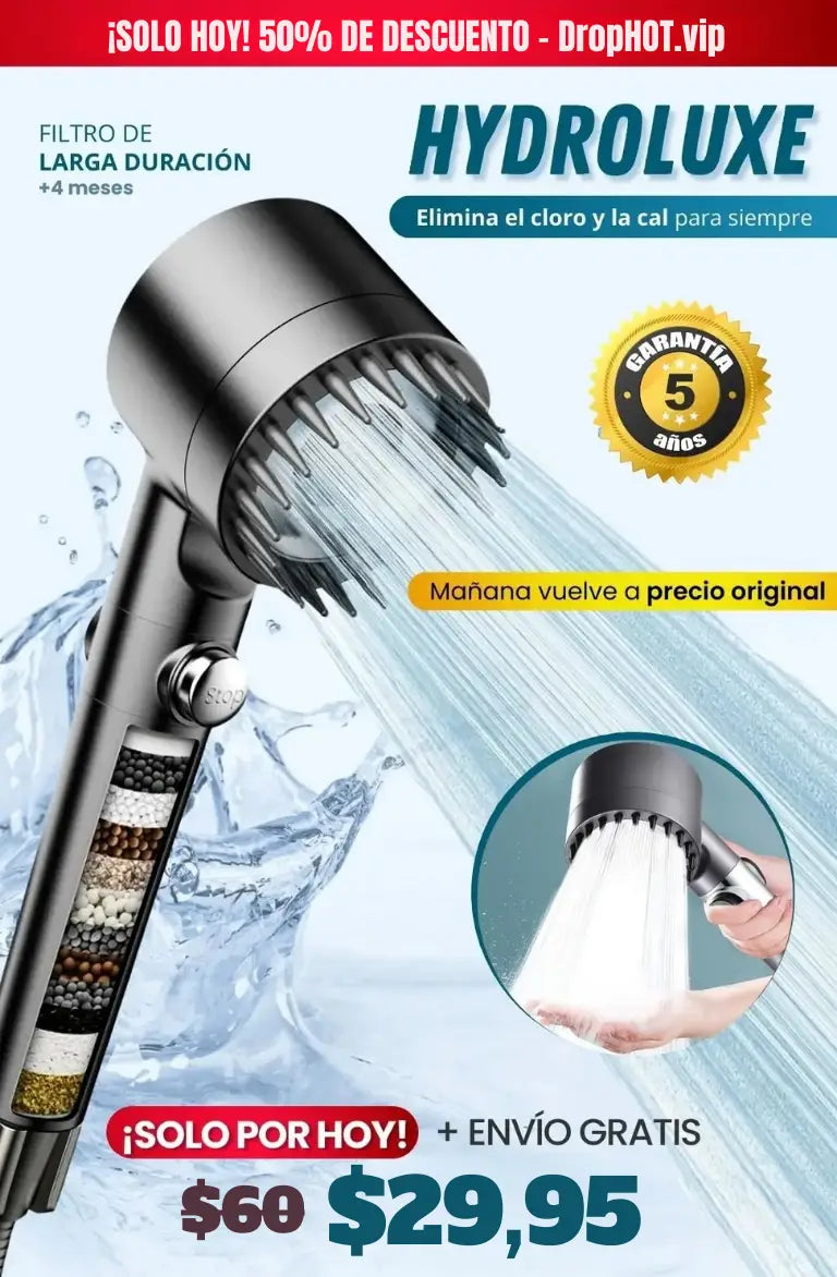 Ducha Multifuncional elimina cloro y la cal ademas de aumentar la presion
