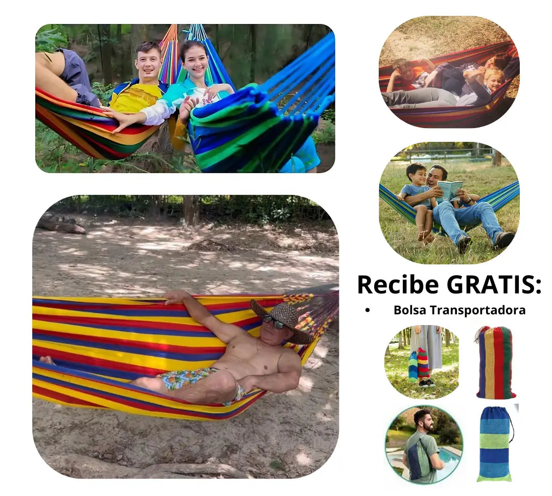 2X1 Hamaca colgante artesanal + Envió GRATIS + Paga en la entrega