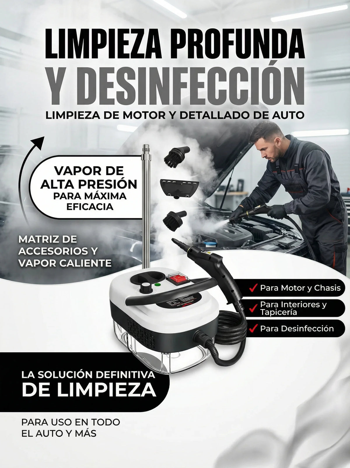 SOLO HOY GRAN LIQUIDACION: Limpiador a vapor portátil Pro 3000 + Envió GRATIS + Paga en la entrega