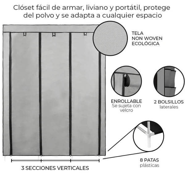 SOLO HOY GRAN LIQUIDACION: Ropero Armable Closet 3 Puertas + Envió GRATIS + Paga en la entrega