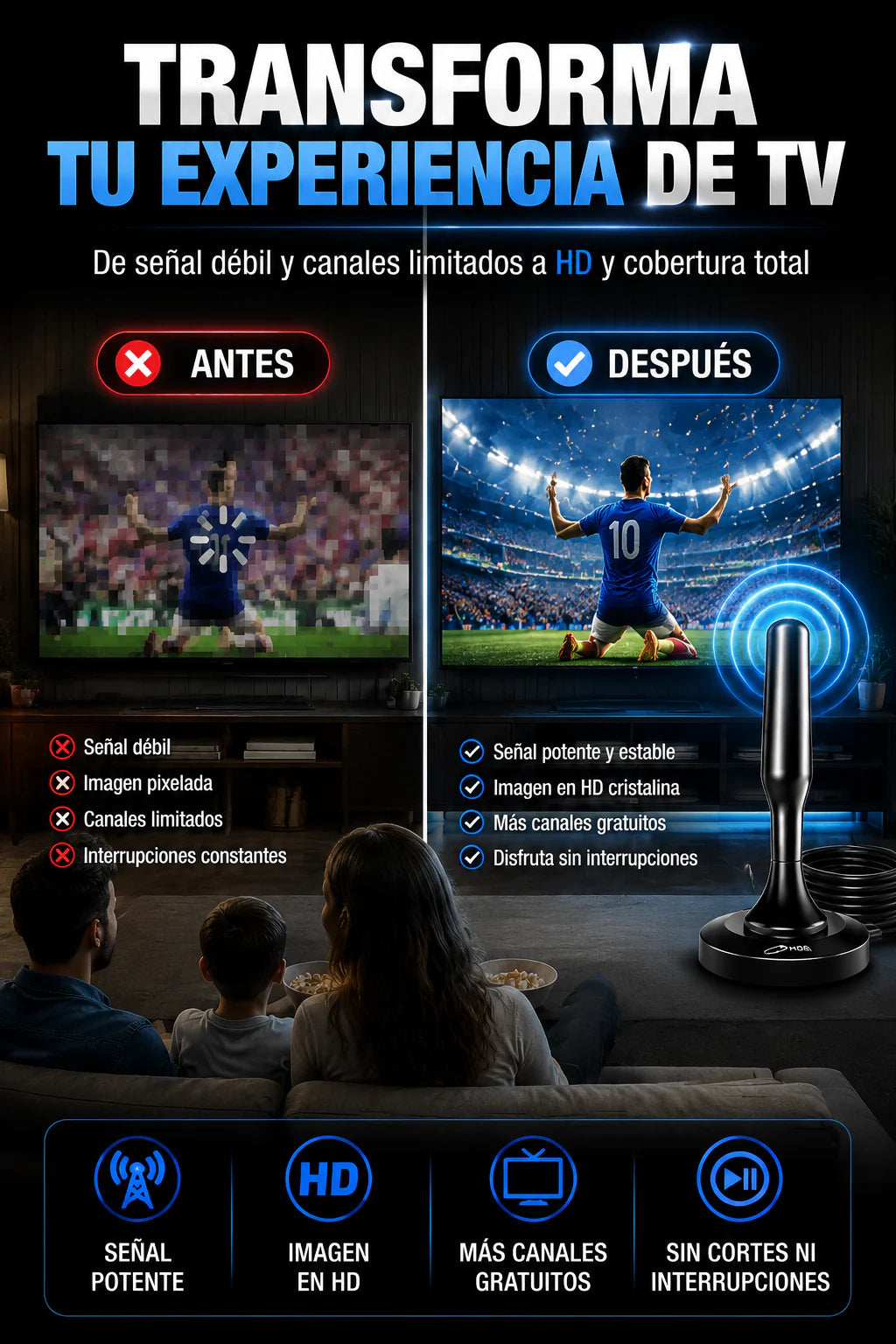 SOLO HOY GRAN LIQUIDACION: Antena Turbo Pro 3000 + Envió GRATIS + Paga en la entrega
