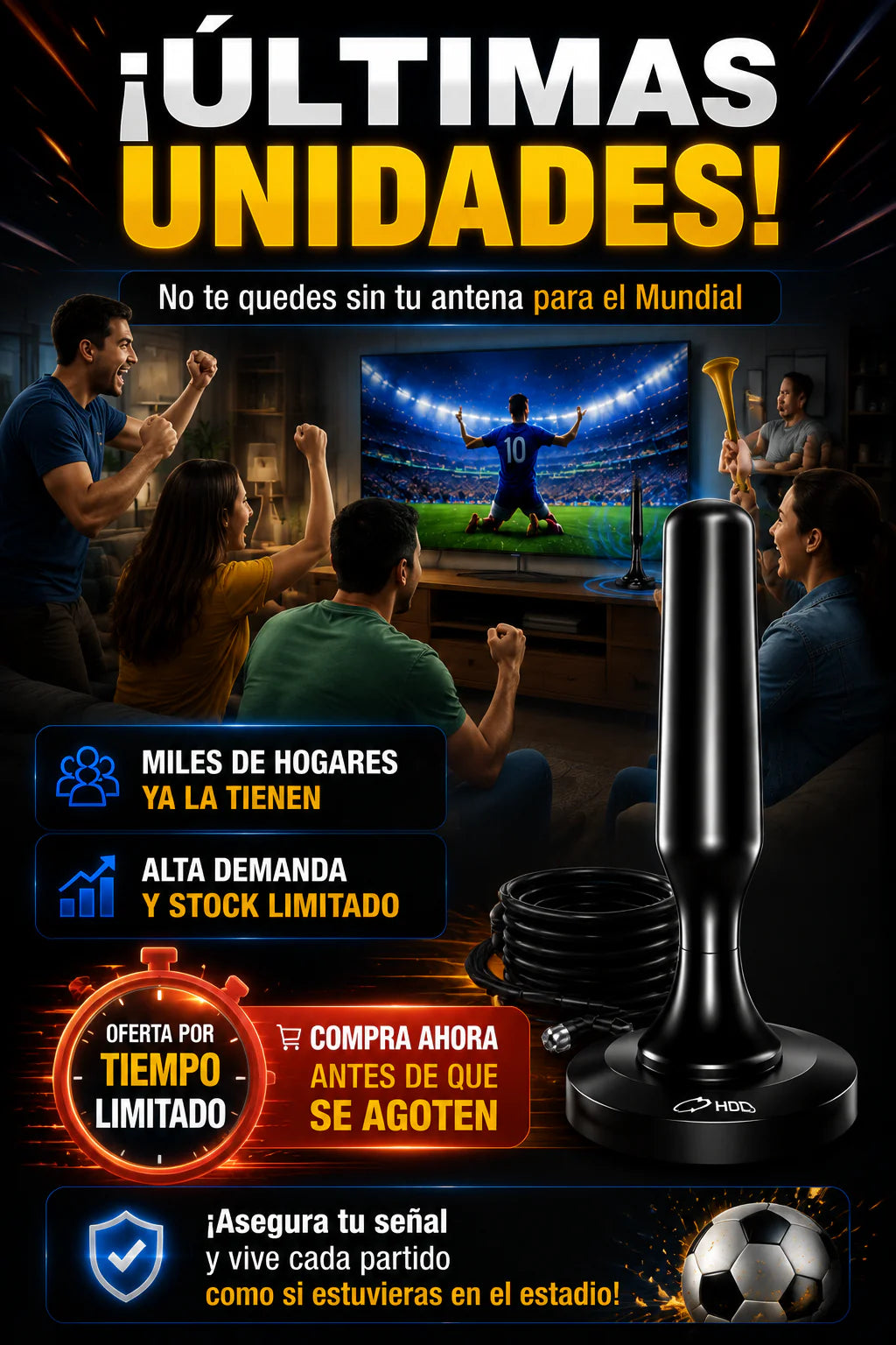 SOLO HOY GRAN LIQUIDACION: Antena Turbo Pro 3000 + Envió GRATIS + Paga en la entrega