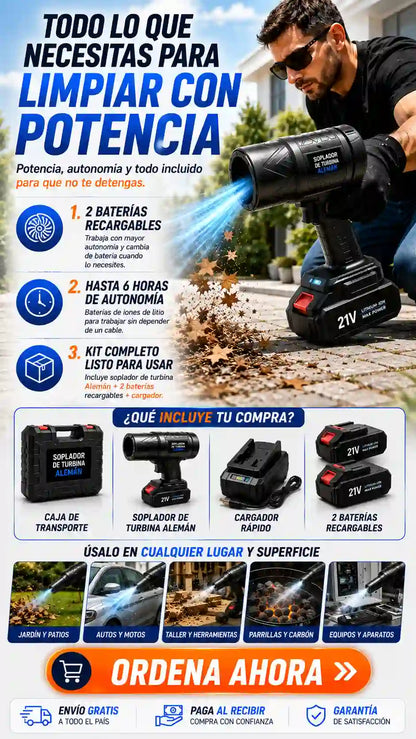 SOLO HOY GRAN LIQUIDACION: Soplador de aire Turbo Pro 3000 + Envió GRATIS + Paga en la entrega