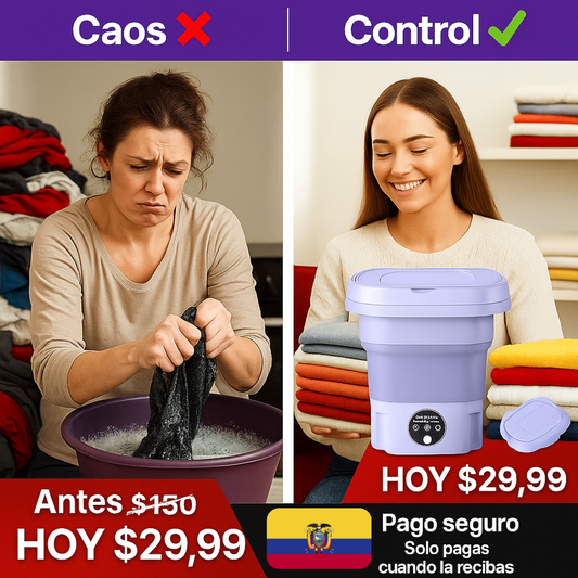 SOLO HOY GRAN LIQUIDACION: Lavadora Portátil Plegable con Secadora + Envió GRATIS + Paga en la entrega