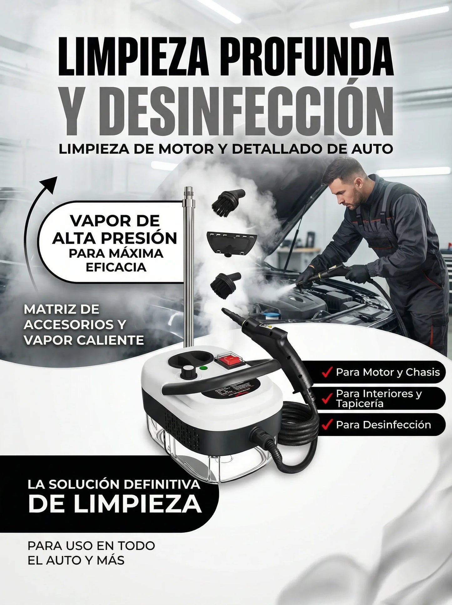 SOLO HOY GRAN LIQUIDACION: Limpiador a vapor portátil Pro 3000 + Envió GRATIS + Paga en la entrega
