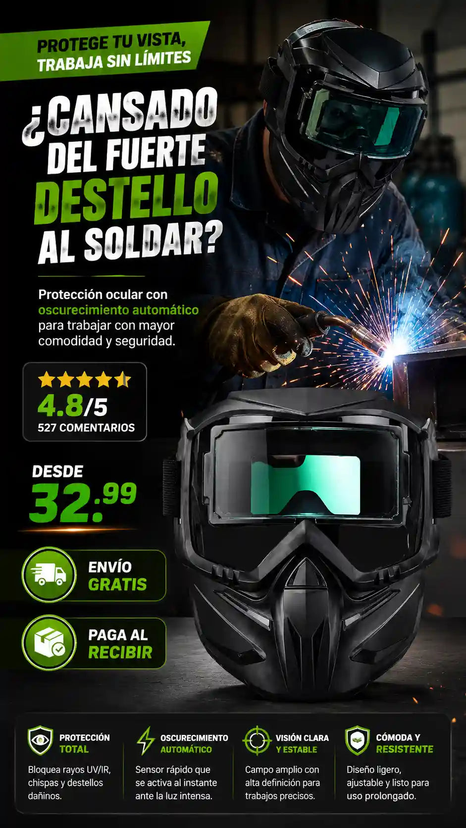 SOLO HOY GRAN LIQUIDACION: Mascara de soldar Titan Pro 5000 + Envió GRATIS + Paga en la entrega