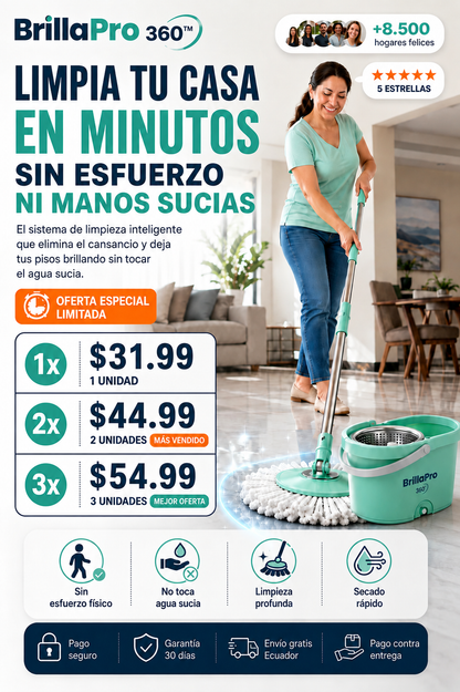 SOLO HOY GRAN LIQUIDACION: Trapeador turbo pro 3000 + Envió GRATIS + Paga en la entrega